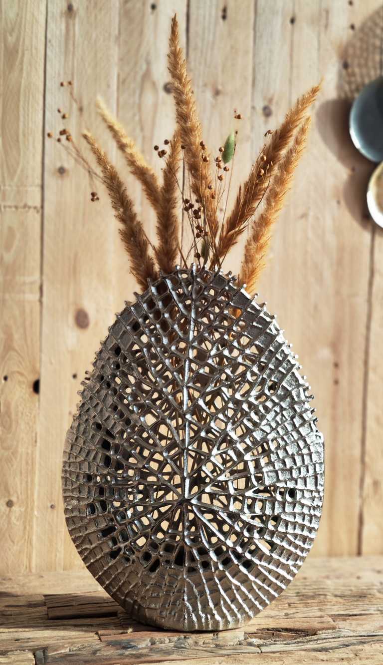Vase Dekovase Silber aus Aluminium (Metall)