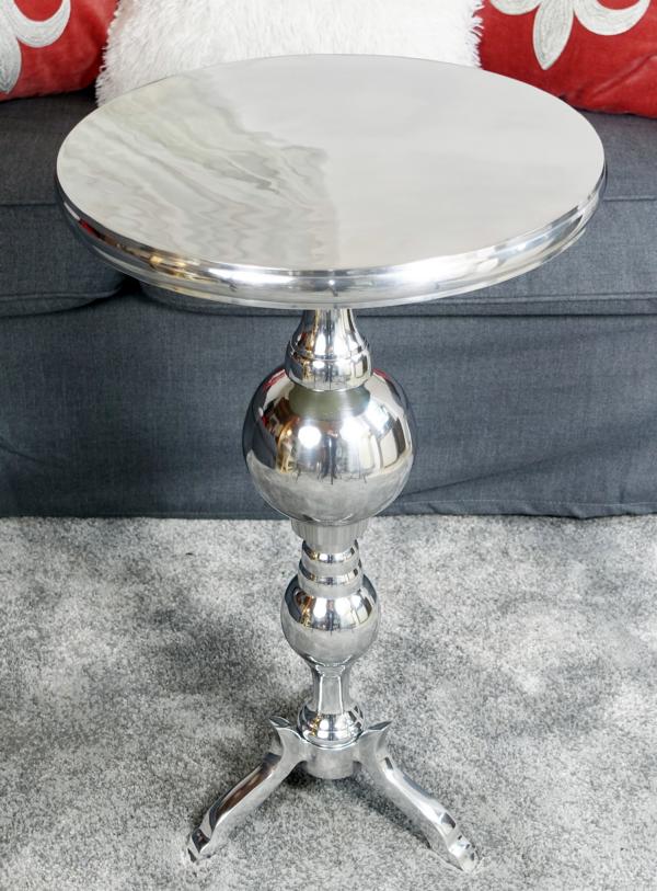 Beistelltisch Aluminium Silber poliert 66 cm