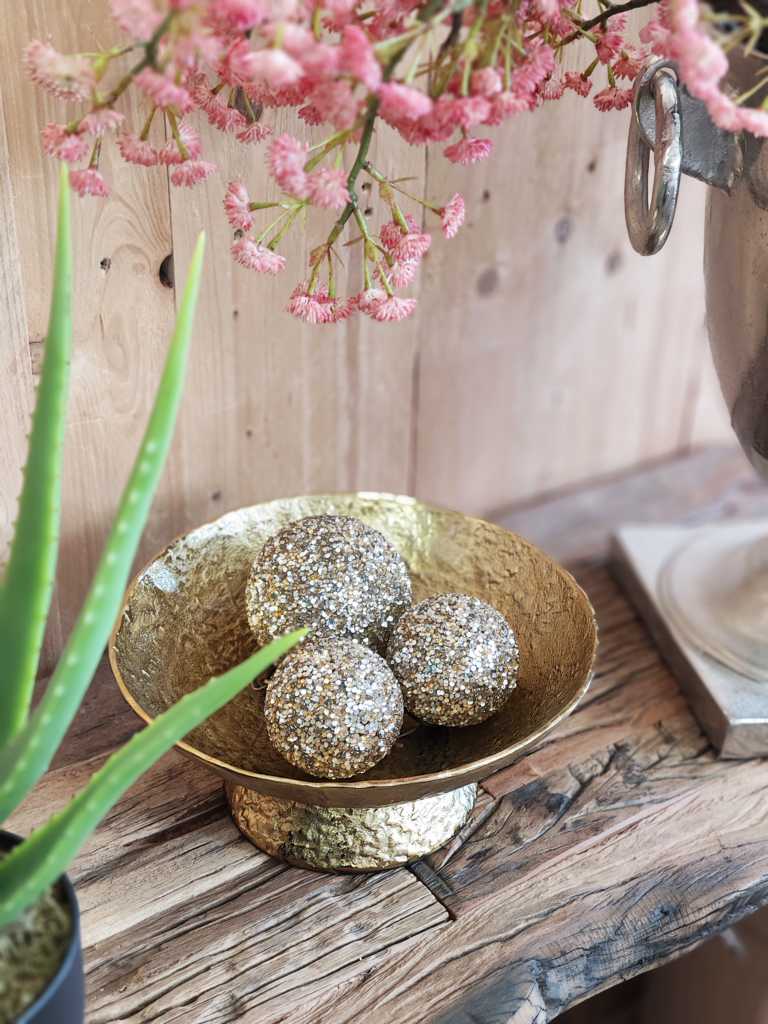 Schale Gold Rund aus Aluminium (Metall)