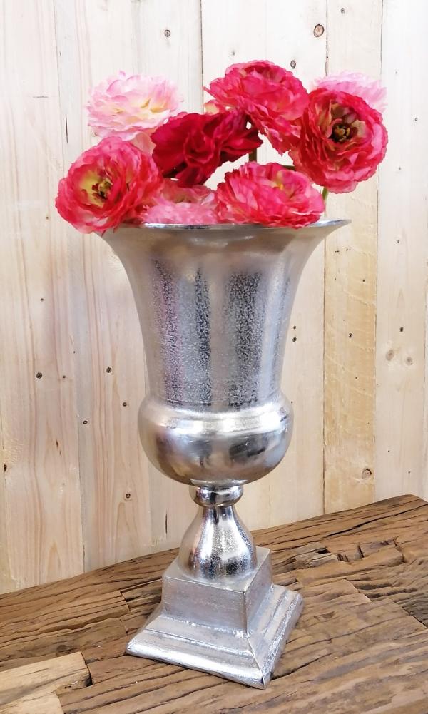 Vase Pokalvase Silber 49 cm