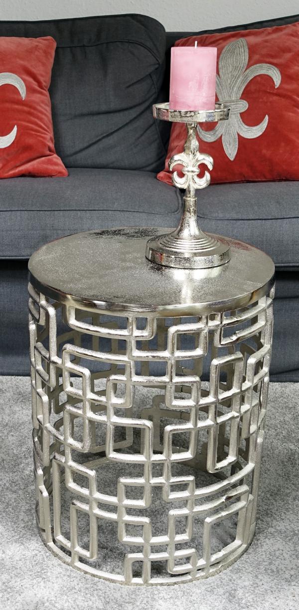 Tisch Silber aus Aluminium Metall