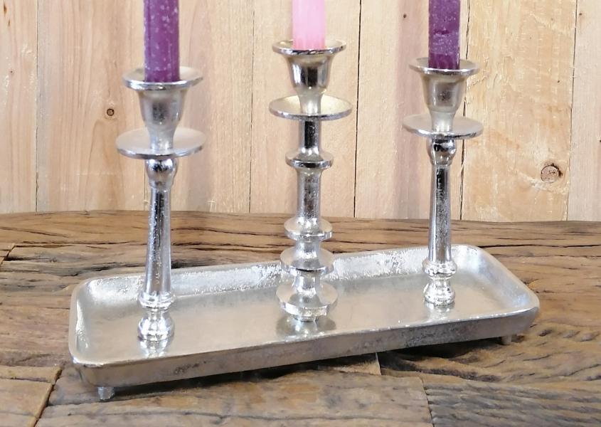 Kerzenständer Kerzenhalter Silber aus Aluminium (Metall)