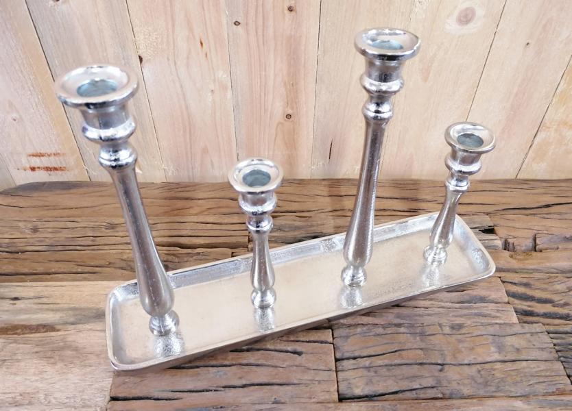 Kerzenständer Kerzenhalter Silber aus Aluminium (Metall)