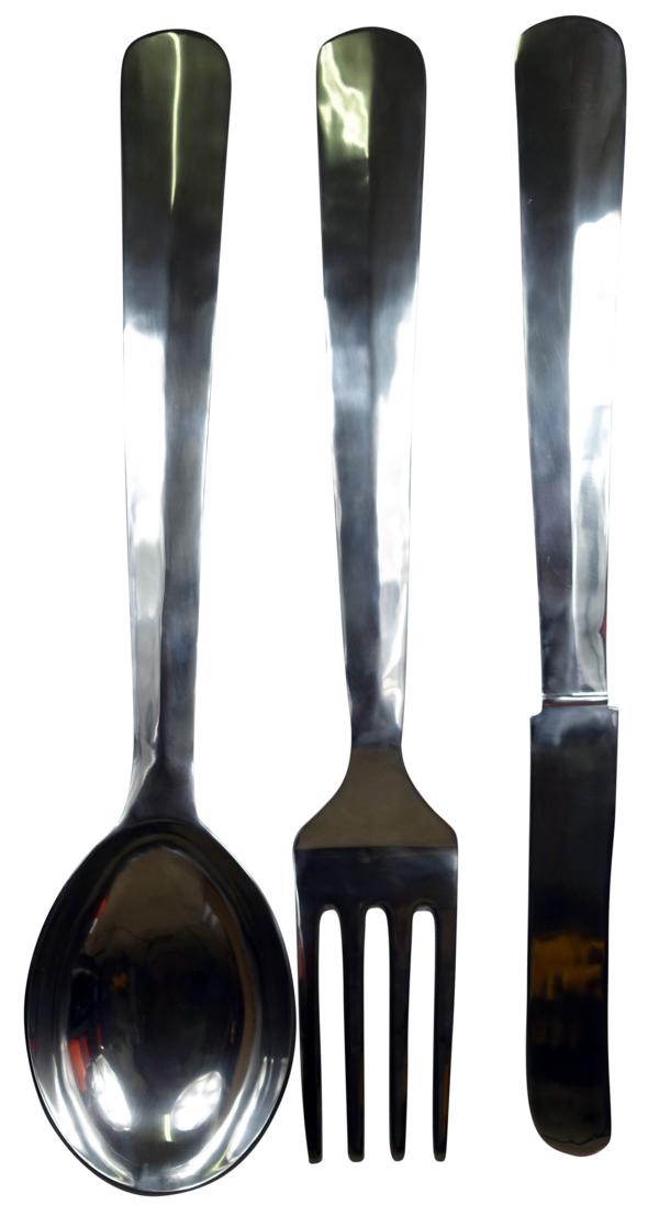 Dekobesteck Wandbesteck Silber Aluminium XXL 110 cm