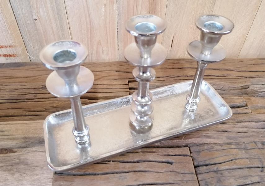 Kerzenständer Kerzenhalter Silber aus Aluminium (Metall)