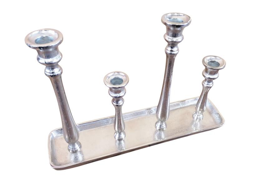 Kerzenständer Kerzenhalter Silber aus Aluminium (Metall)
