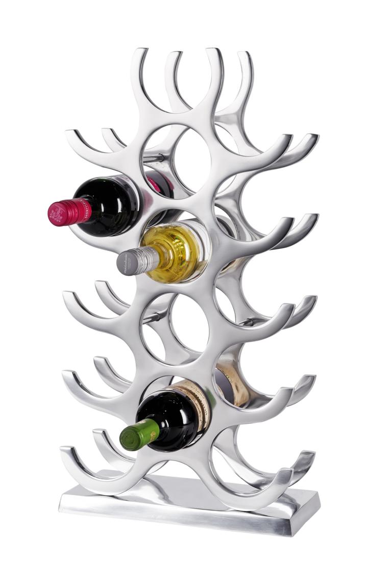 Weinregal Flaschenregal Silber aus Metall