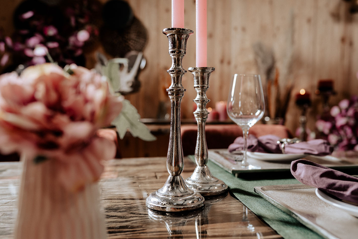 Kerzenständer Kerzenhalter Silber aus Aluminium (Metall)