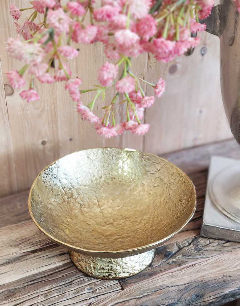 Schale Gold Rund aus Aluminium (Metall)