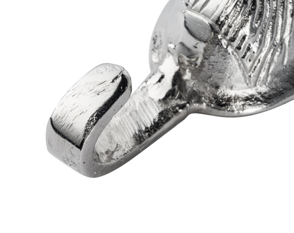 Haken / Wandhaken Widder aus Metall in der Farbe Silber