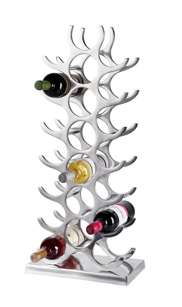 Weinregal Flaschenregal Silber aus Metall Groß