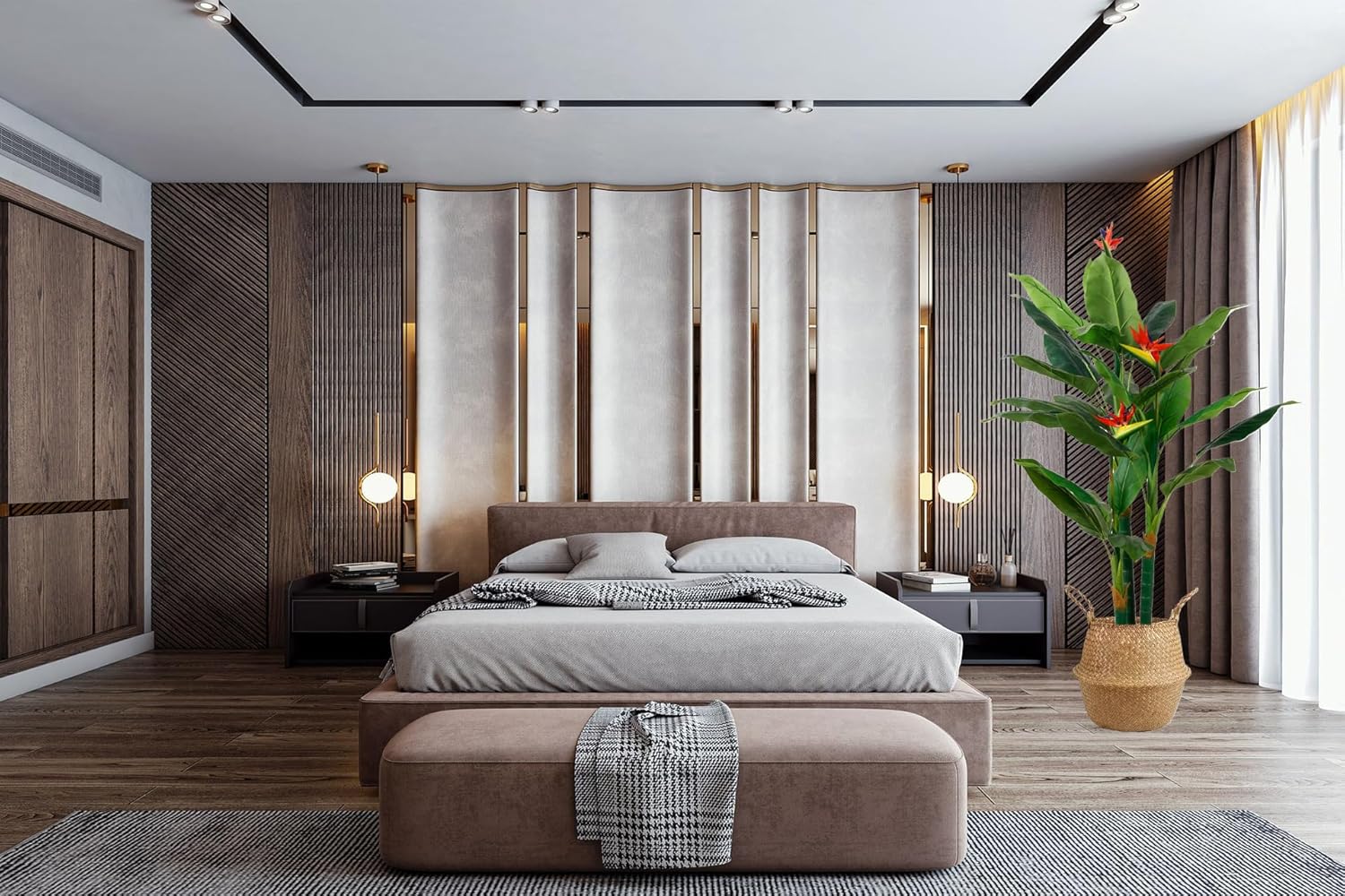 Künstliche Strelitzie Kunstpflanze mit Topf Grün mit Blüte Paradiesvogelblume