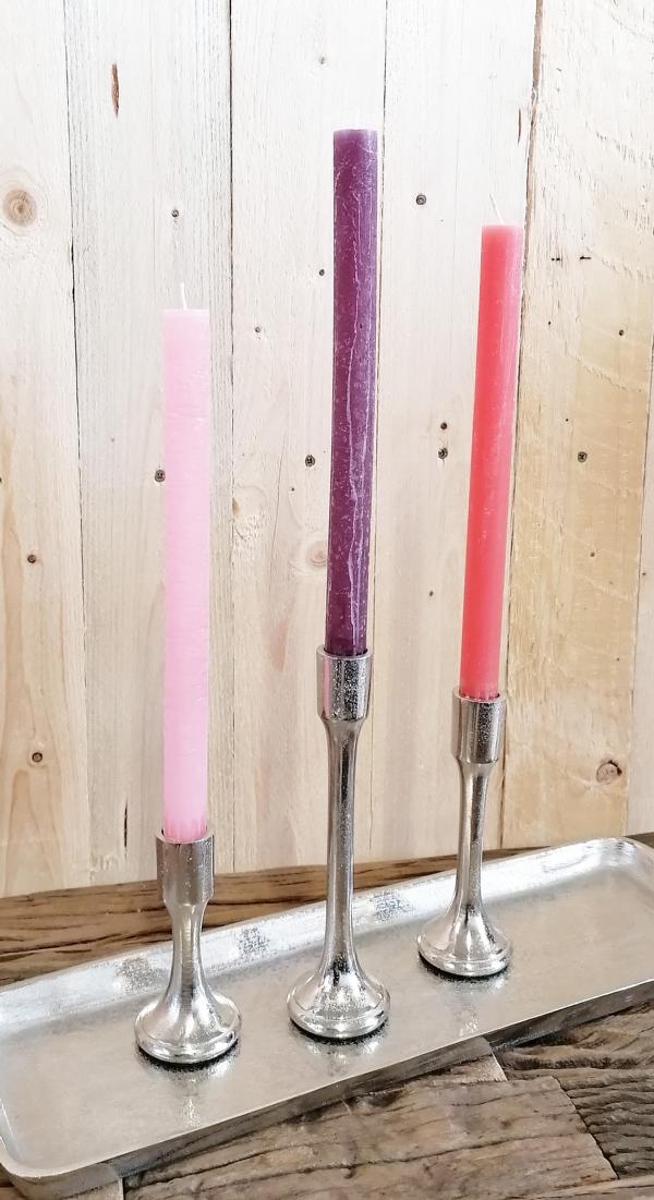 Kerzenständer Kerzenhalter Silber aus Aluminium (Metall)