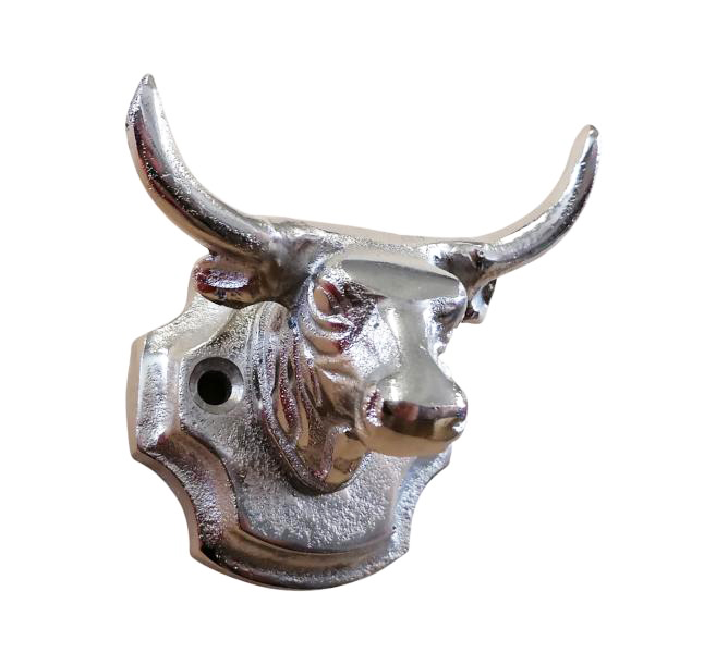 Wandhaken Stierkopf Silber 3er, 5er oder 10er Set