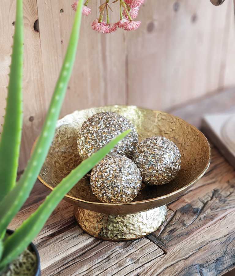 Schale Gold Rund aus Aluminium (Metall)