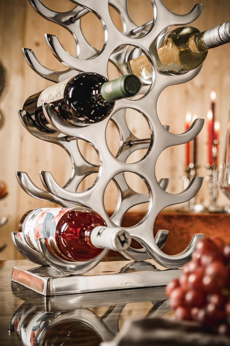 Weinregal Flaschenregal Silber aus Metall