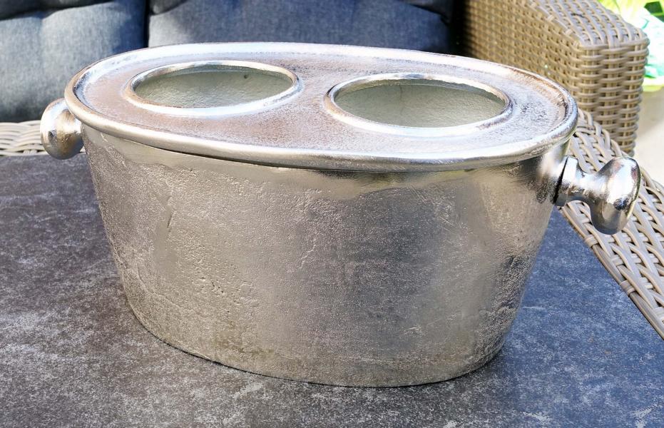 Flaschenkühler Kühler für Flaschen Sekt Wein oder Champagner Silber Aluminium (Metall)