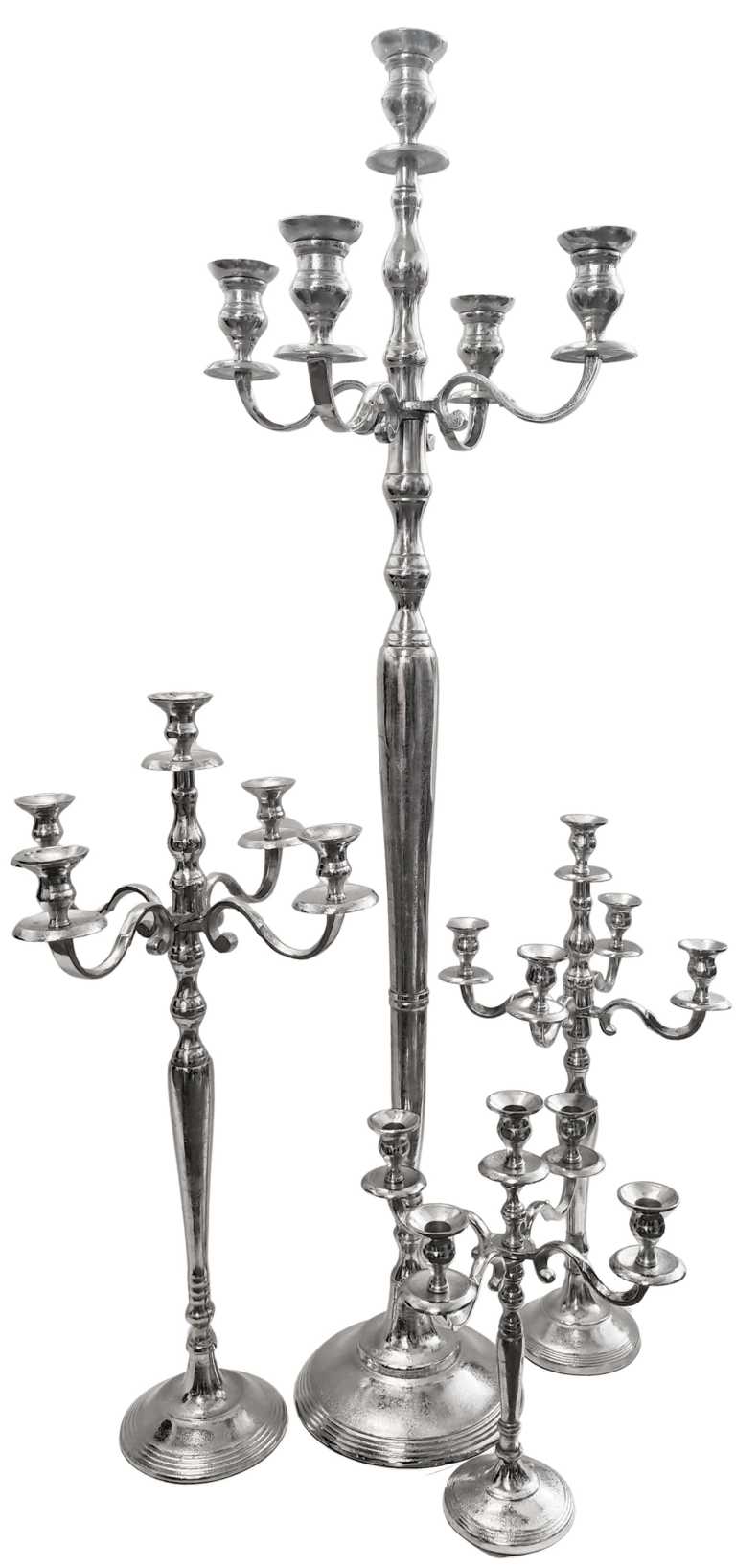 Kerzenständer 5-Armig Silber 40, 60, 80 oder 140 cm