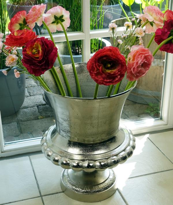 Vase Dekovase Silber aus Aluminium (Metall)