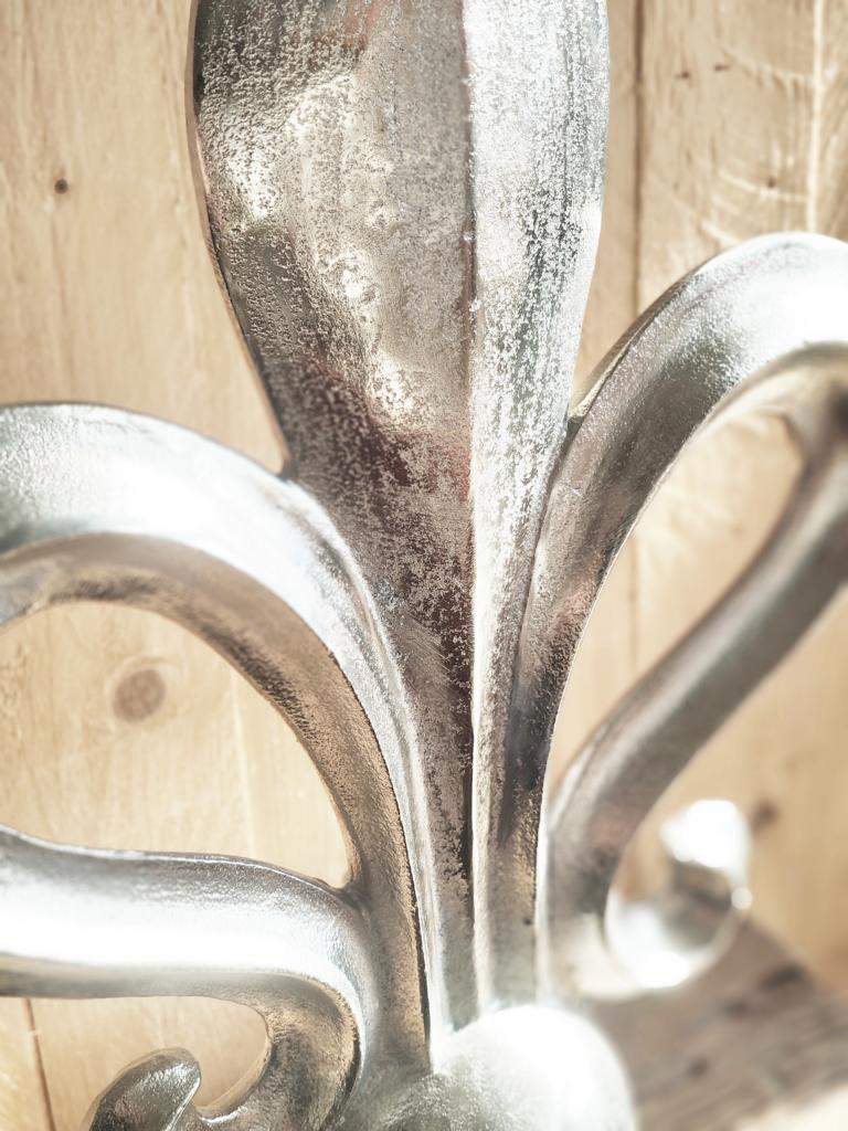 Lilie Silber Deko Aluminium Statue