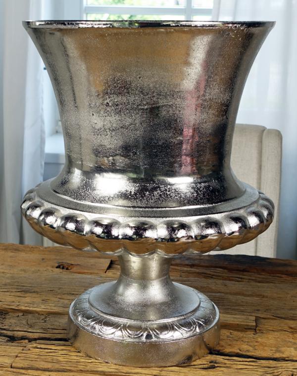 Vase Dekovase Silber aus Aluminium (Metall)