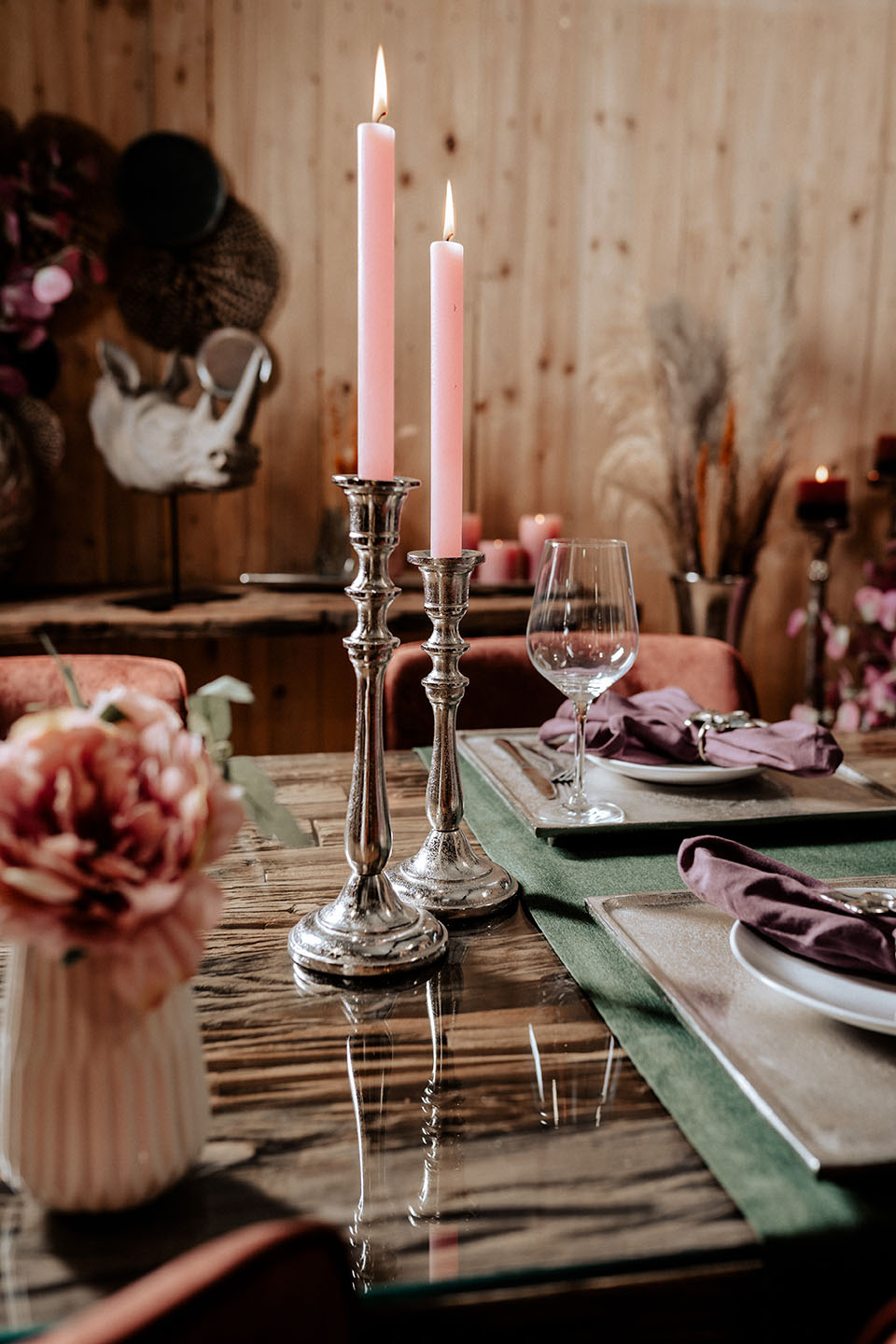 Kerzenständer Silber für Stabkerzen aus Metall 2er SetKerzenständer Silber für Stabkerzen aus Metall 2er Set