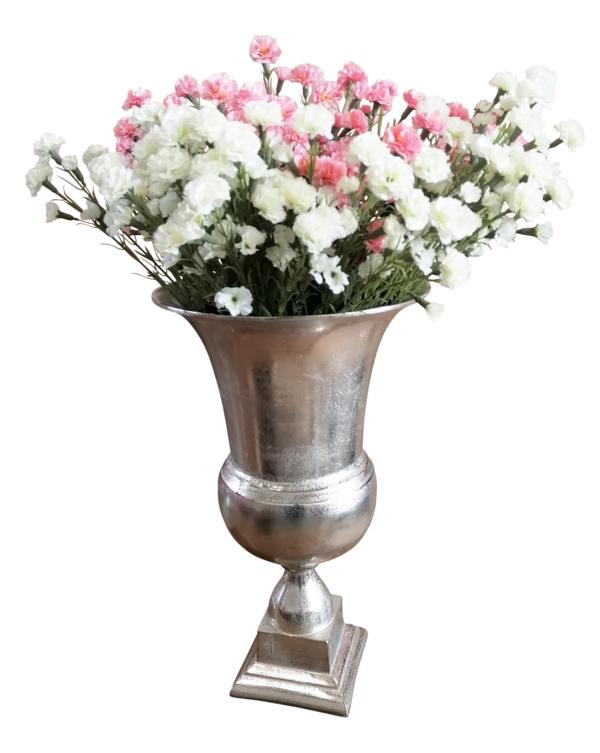 Vase Pokalvase Silber 56 cm