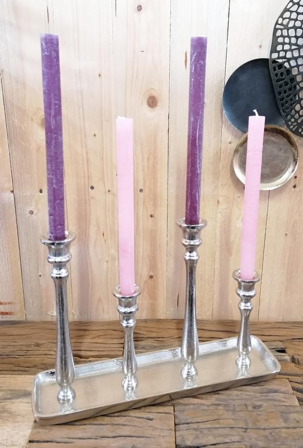 Kerzenständer Kerzenhalter Silber aus Aluminium (Metall)