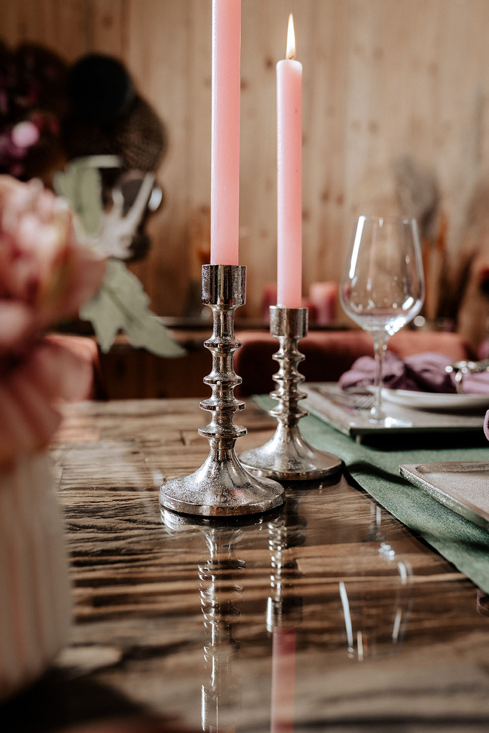 Kerzenständer Kerzenhalter Silber aus Aluminium (Metall)