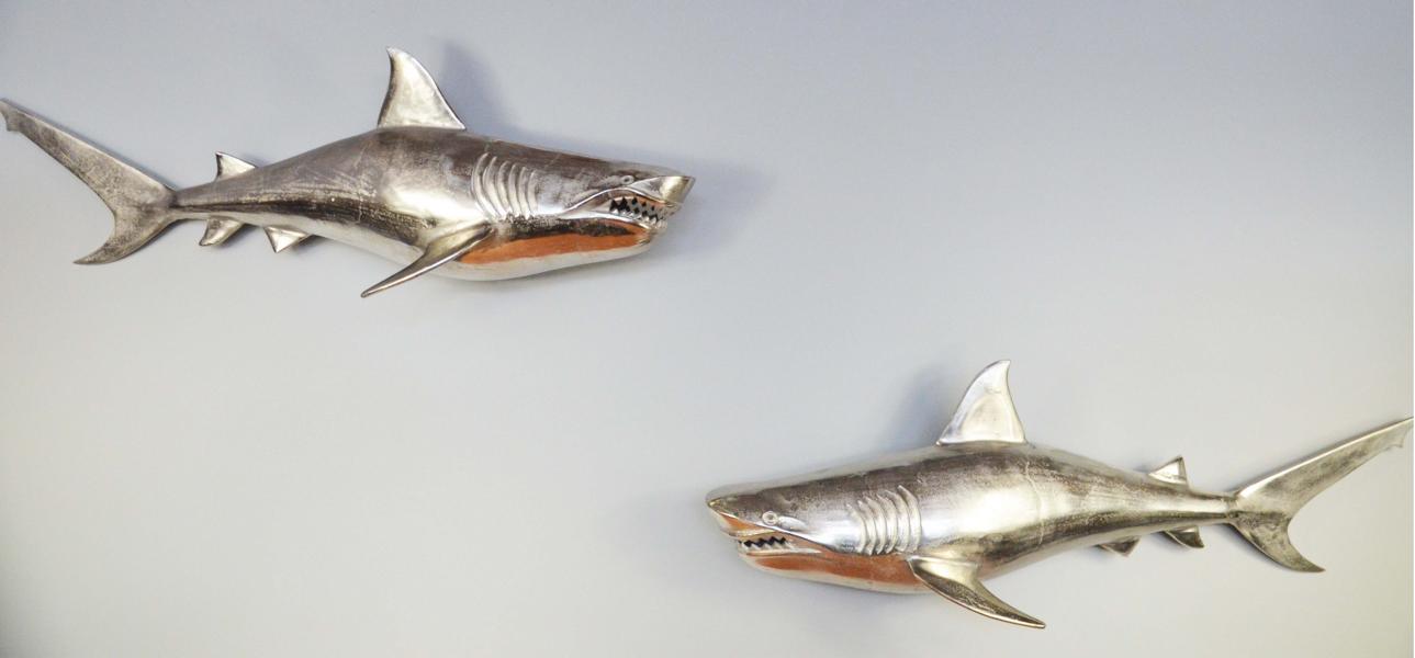 Hai Wanddeko Wanddekoration Silber Aluminium Metall