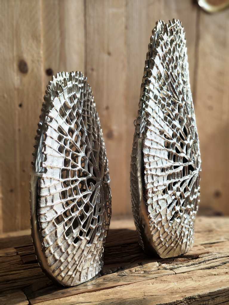 Vase Dekovase Silber aus Aluminium (Metall)