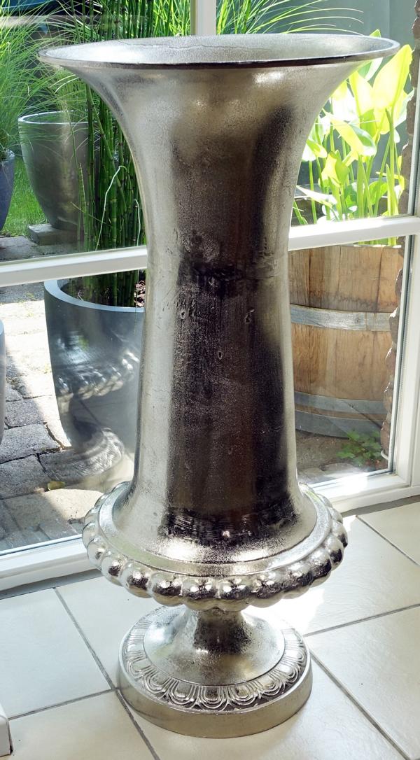 Vase Dekovase Silber aus Aluminium (Metall)