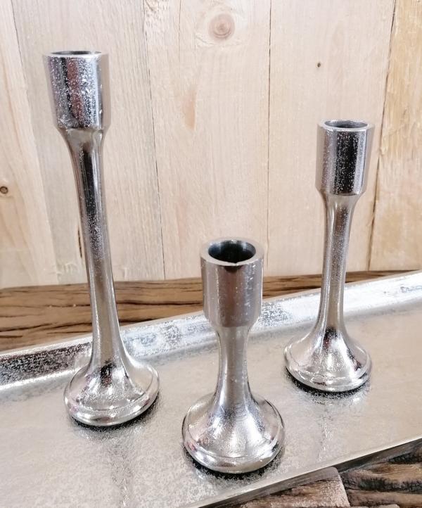 Kerzenständer Kerzenhalter Silber aus Aluminium (Metall)