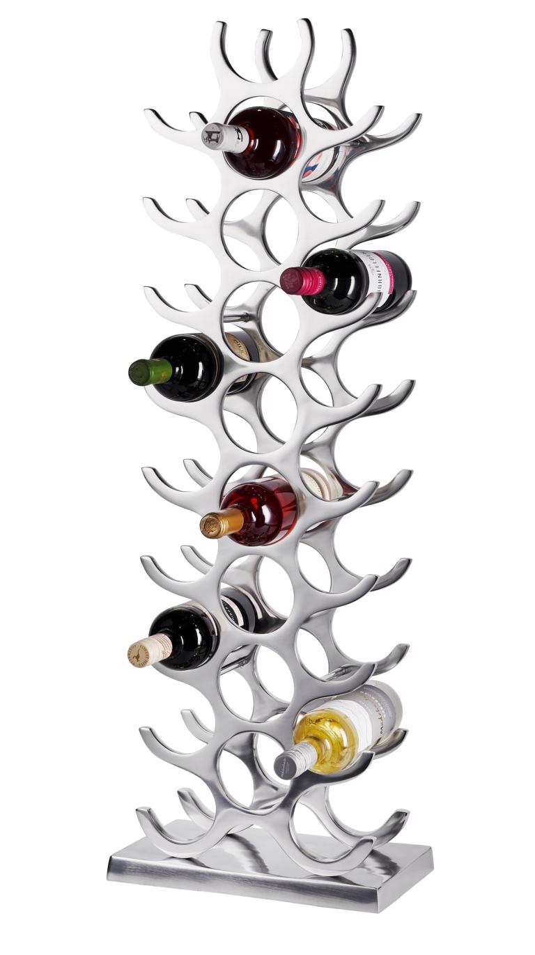 Weinregal Flaschenregal Silber aus Metall Groß