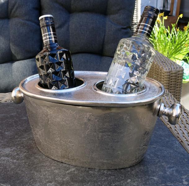 Flaschenkühler Kühler für Flaschen Sekt Wein oder Champagner Silber Aluminium (Metall)