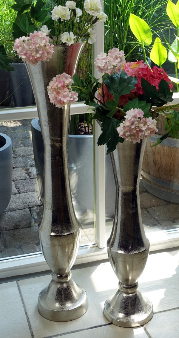 Vase Dekovase Silber aus Aluminium (Metall)