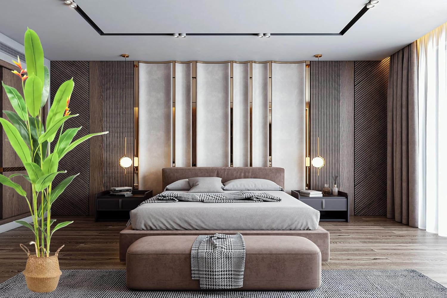 Künstliche Strelitzie Kunstpflanze mit Topf Grün mit Blüte Paradiesvogelblume