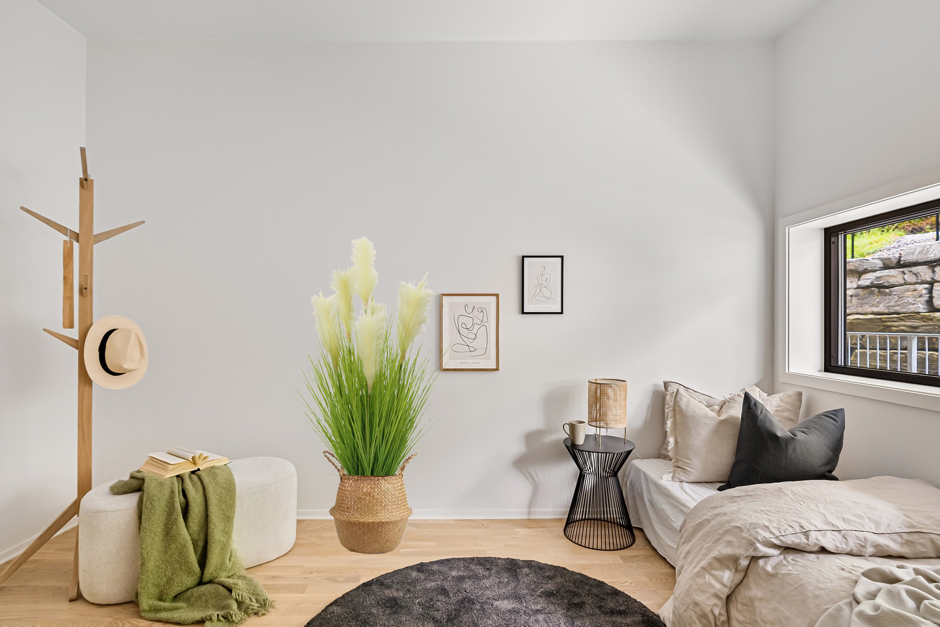 Künstliche Gräser Gras Kunstgras mit Topf für dein Zuhause