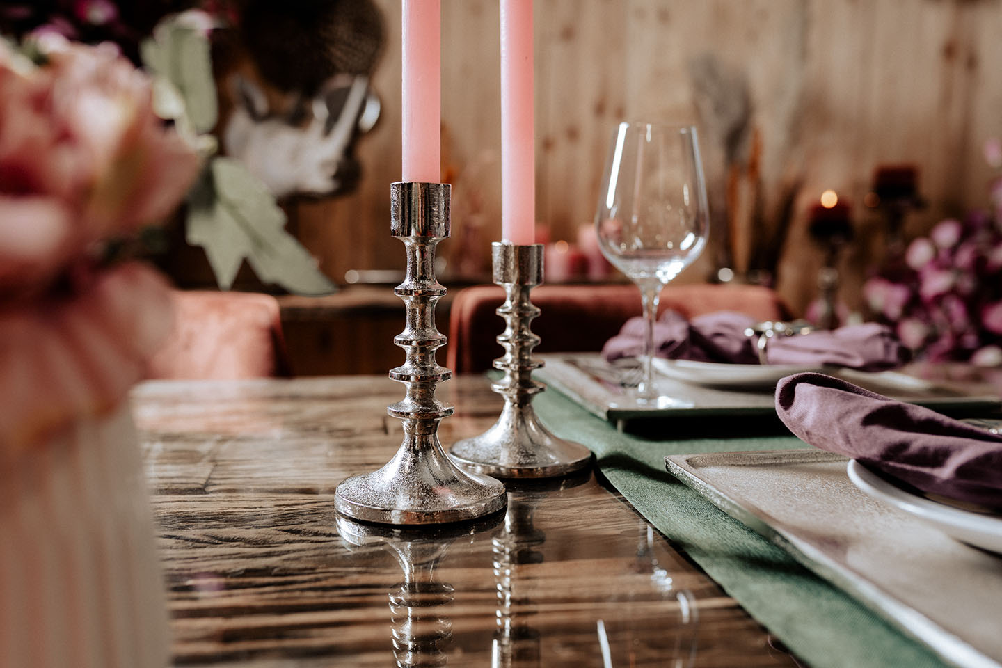 Kerzenständer Kerzenhalter Silber aus Aluminium (Metall)