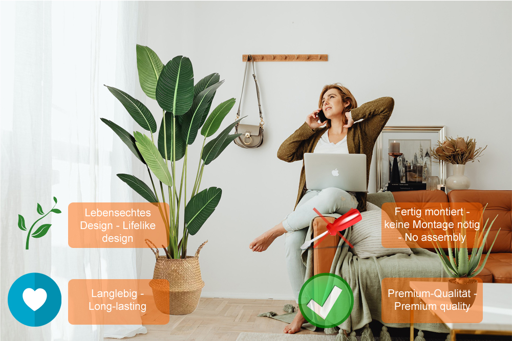 Künstliche Bananenpflanze Kunstpflanze Bananenbaum