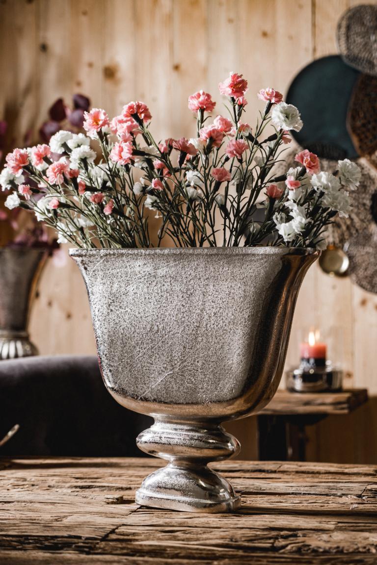 Vase Silber Aluminium Schmal