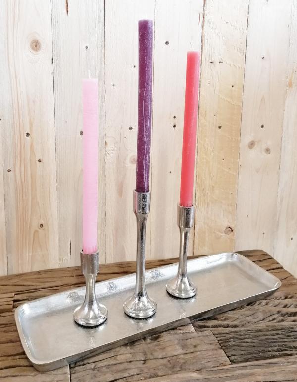 Kerzenständer Kerzenhalter Silber aus Aluminium (Metall)