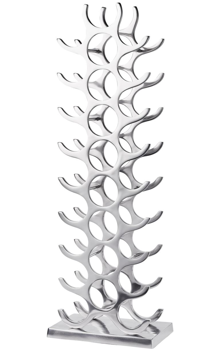 Weinregal Flaschenregal Silber aus Metall Groß