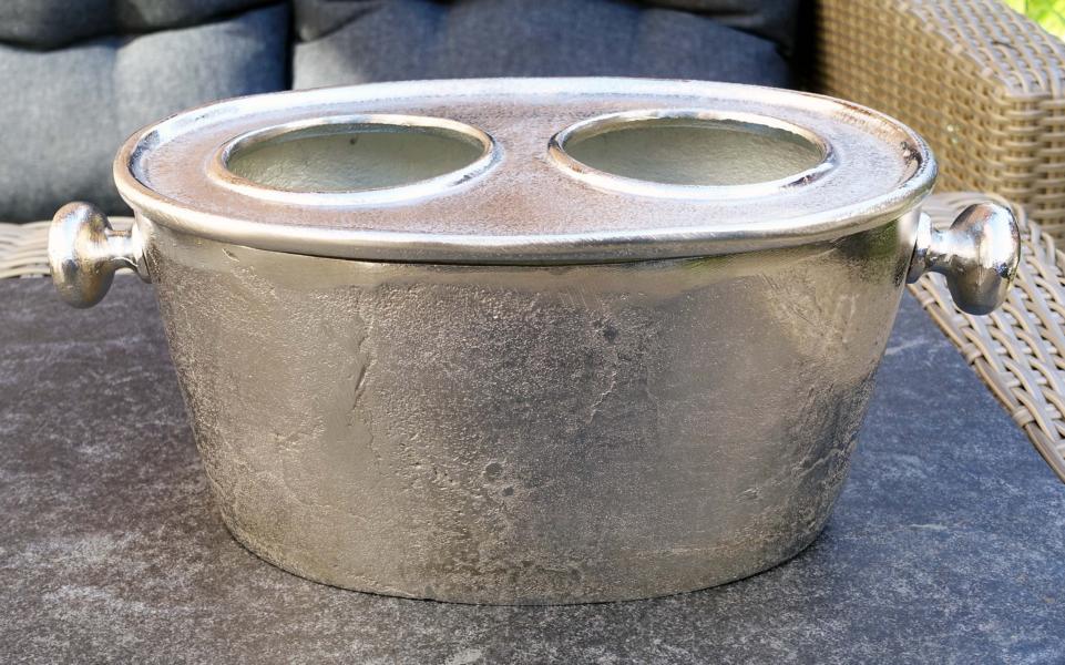 Flaschenkühler Kühler für Flaschen Sekt Wein oder Champagner Silber Aluminium (Metall)