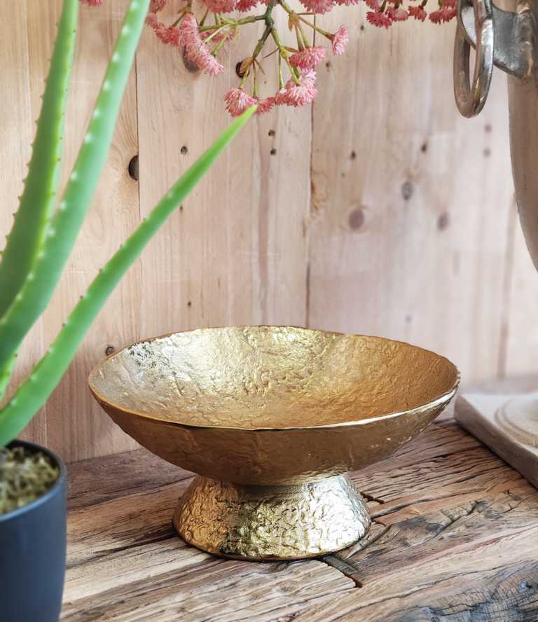 Schale Gold Rund aus Aluminium (Metall)