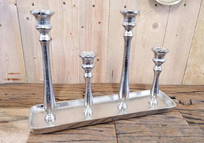 Kerzenständer Kerzenhalter Silber aus Aluminium (Metall)