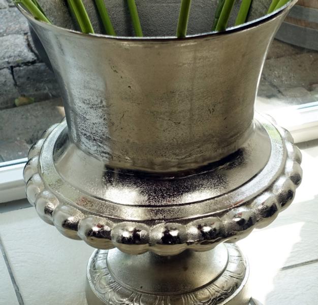 Vase Dekovase Silber aus Aluminium (Metall)