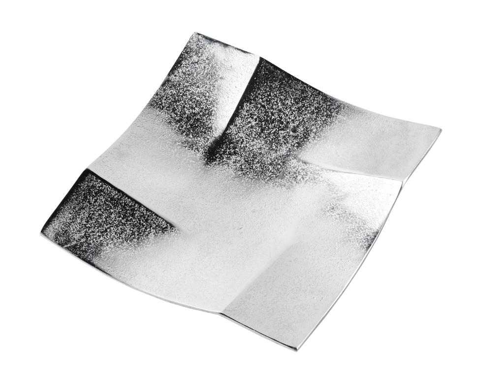 Schale Eckig geschwungen Silber Metall