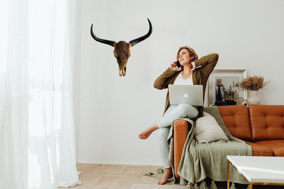 Stierkopf für die Wand Wanddeko Wanddekoration