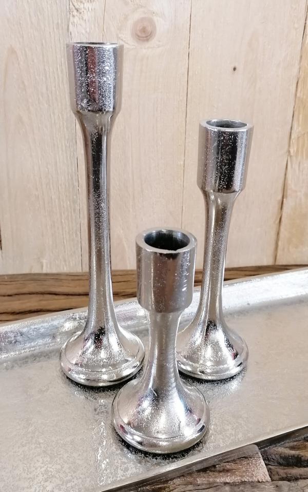 Kerzenständer Kerzenhalter Silber aus Aluminium (Metall)